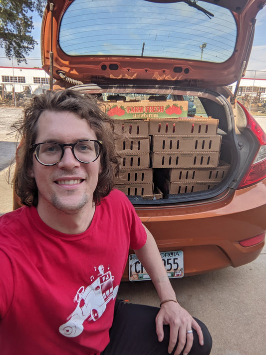 This is what 500 lbs of strawberries looks like