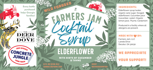 wild foraged elderflower syrup label